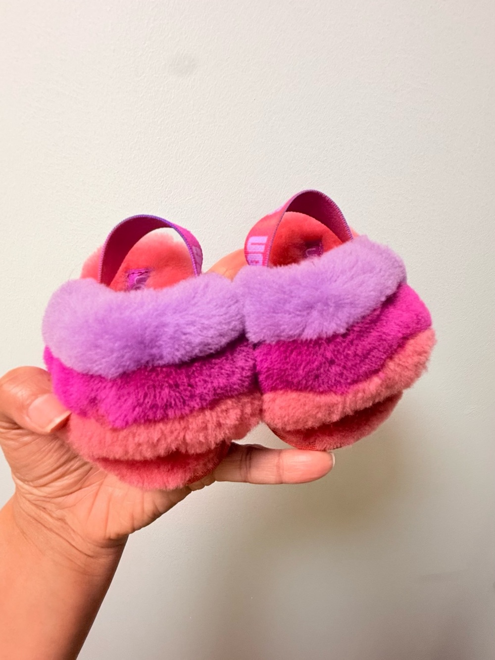 UGG baby Plush Slide - Lavender, Fuchsia & Coral